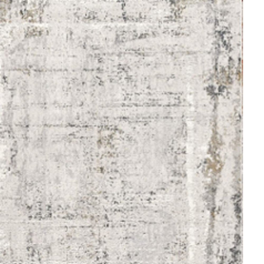 4' X 6' Gray and Ivory Abstract Power Loom Area Rug