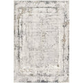 4' X 6' Gray and Ivory Abstract Power Loom Area Rug