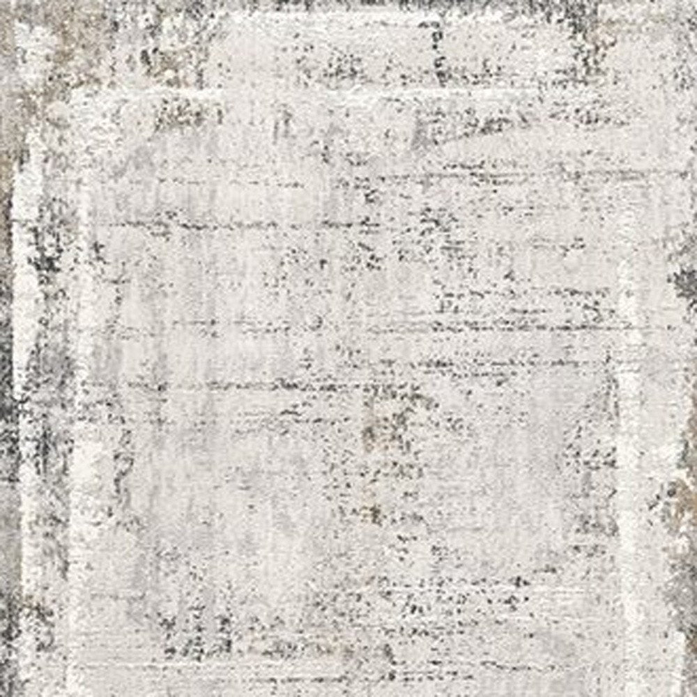 4' X 6' Gray and Ivory Abstract Power Loom Area Rug