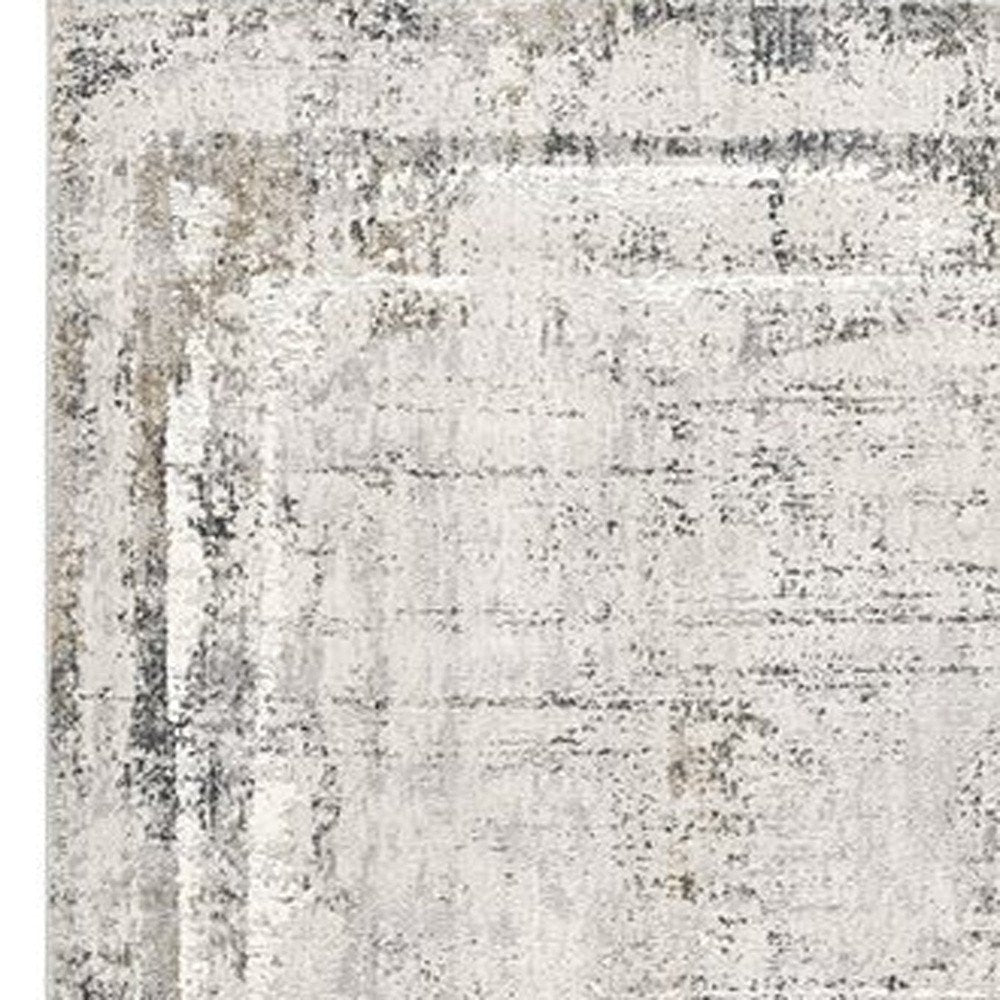 4' X 6' Gray and Ivory Abstract Power Loom Area Rug