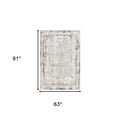 4' X 6' Gray and Ivory Abstract Power Loom Area Rug