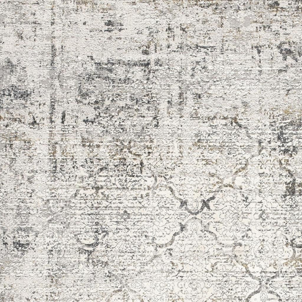 5' X 7' Gray and Ivory Abstract Area Rug