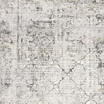 5' X 7' Gray and Ivory Abstract Area Rug