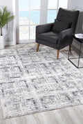 4' X 6' Gray and Ivory Abstract Power Loom Area Rug