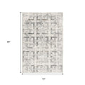 4' X 6' Gray and Ivory Abstract Power Loom Area Rug
