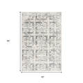 4' X 6' Gray and Ivory Abstract Power Loom Area Rug