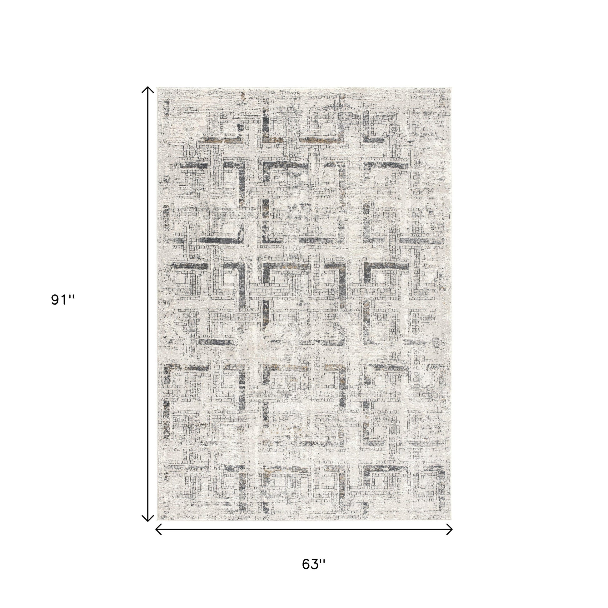 4' X 6' Gray and Ivory Abstract Power Loom Area Rug