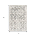 4' X 6' Gray and Ivory Abstract Power Loom Area Rug