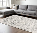 4' X 6' Gray and Ivory Abstract Power Loom Area Rug