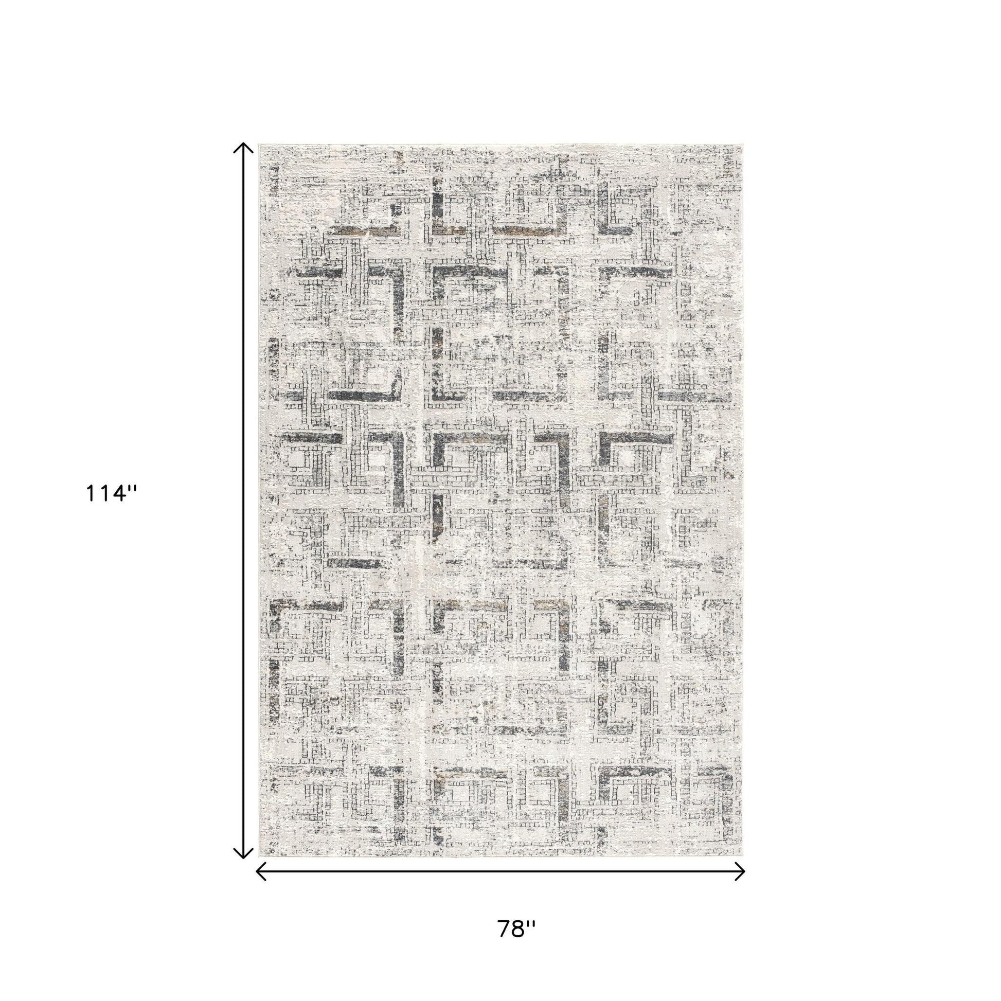 4' X 6' Gray and Ivory Abstract Power Loom Area Rug