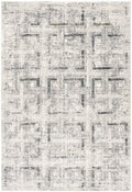 4' X 6' Gray and Ivory Abstract Power Loom Area Rug
