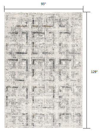4' X 6' Gray and Ivory Abstract Power Loom Area Rug