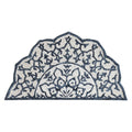 3' Round Navy And White Decorative Area Rug