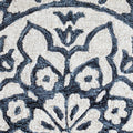 3' Round Navy And White Decorative Area Rug