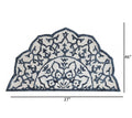 3' Round Navy And White Decorative Area Rug
