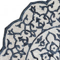 3' Round Navy And White Decorative Area Rug