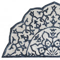 3' Round Navy And White Decorative Area Rug