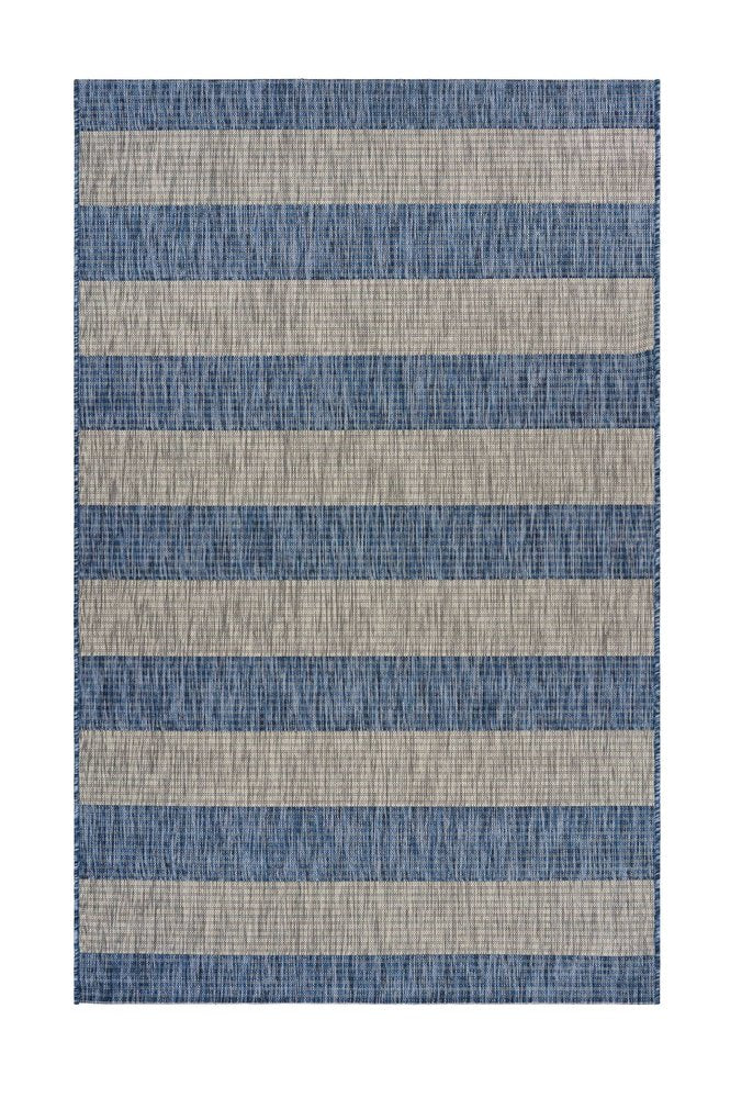 8' X 10' Blue And Gray Indoor Outdoor Area Rug