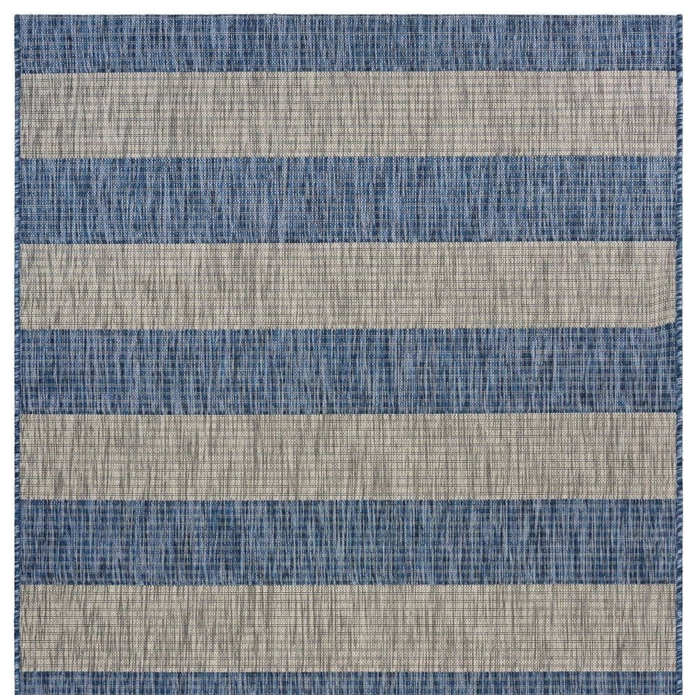 8' X 10' Blue And Gray Indoor Outdoor Area Rug