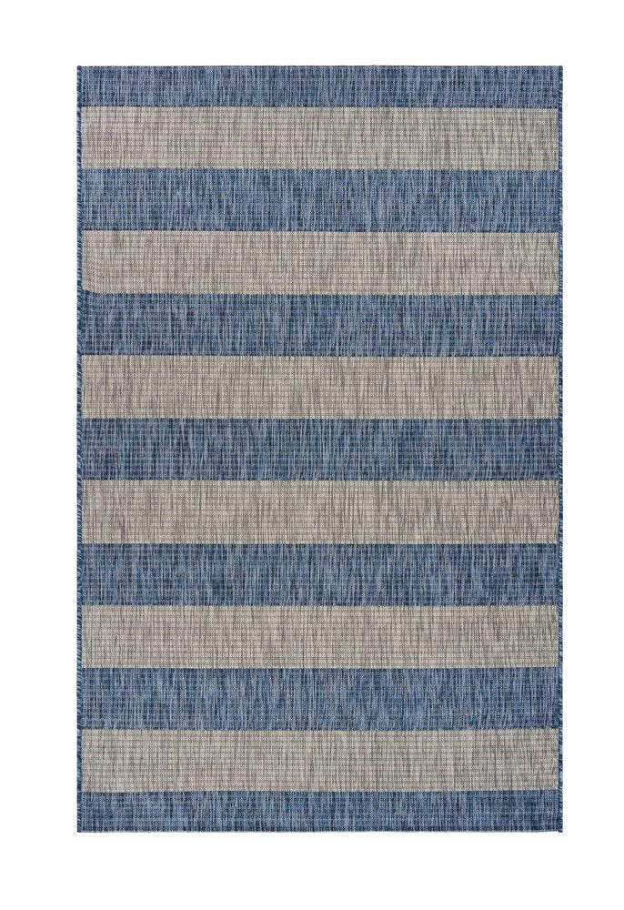 8' X 10' Blue And Gray Indoor Outdoor Area Rug