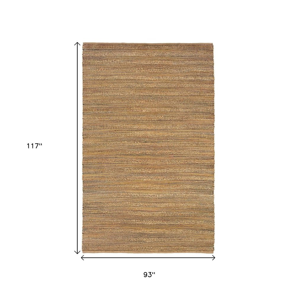 8' X 10' Brown Braided Jute Area Rug
