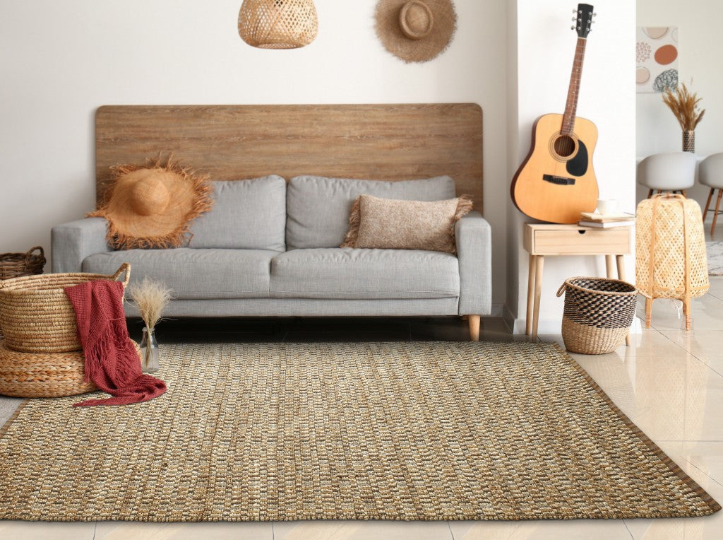 9' X 12' Tan Classic Interwoven Area Rug