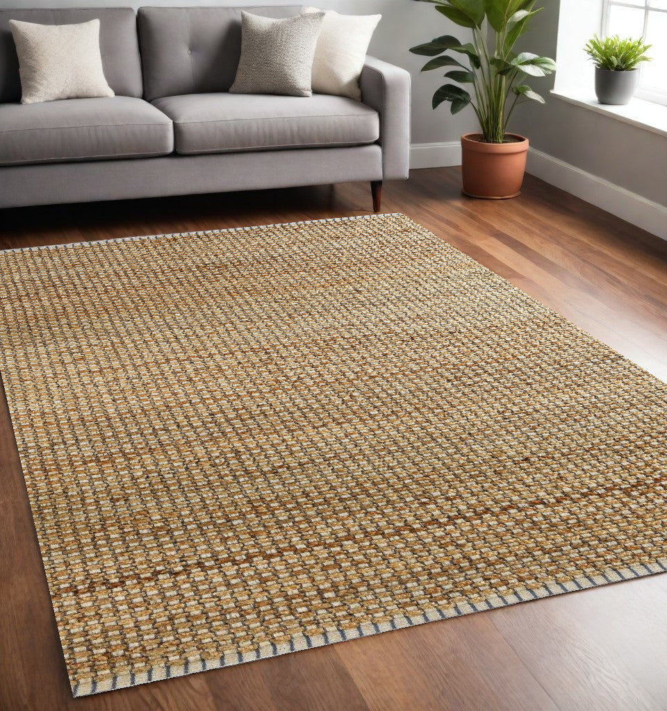 9' X 12' Tan Classic Interwoven Area Rug