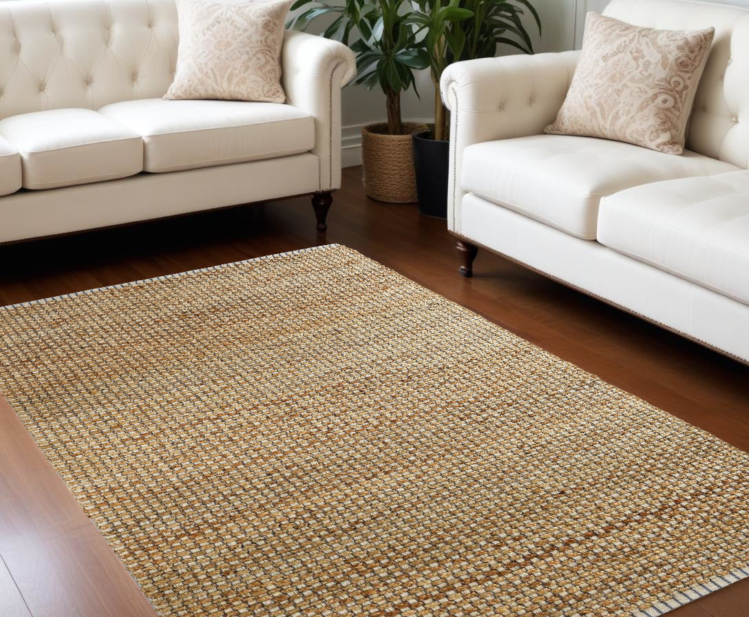 9' X 12' Tan Classic Interwoven Area Rug