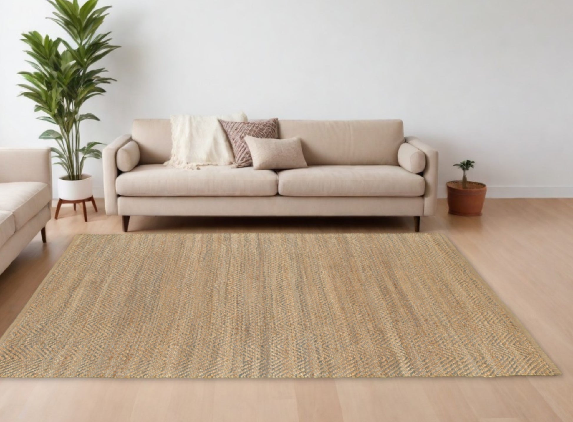5' X 8' Natural Hand Woven Area Rug