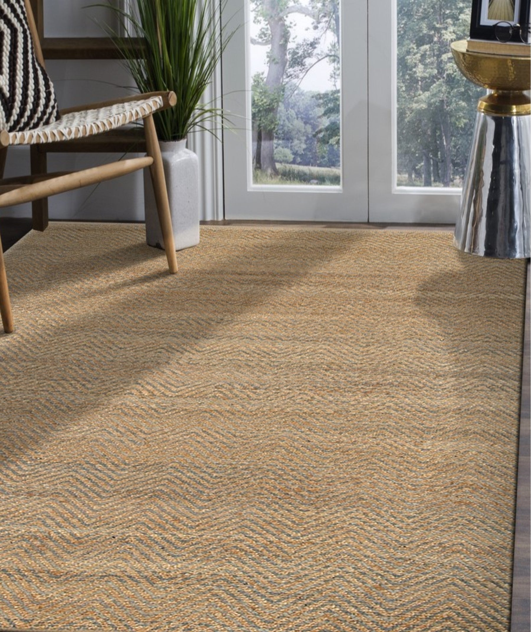 5' X 8' Natural Hand Woven Area Rug