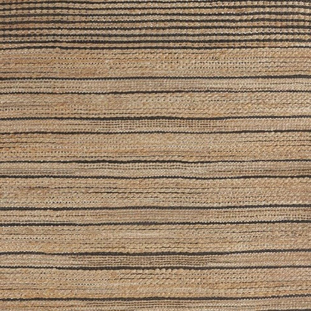 8' X 10' Tan And Black Jute Flatweave Handmade Area Rug