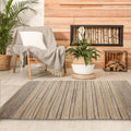 8' X 10' Tan And Black Jute Flatweave Handmade Area Rug