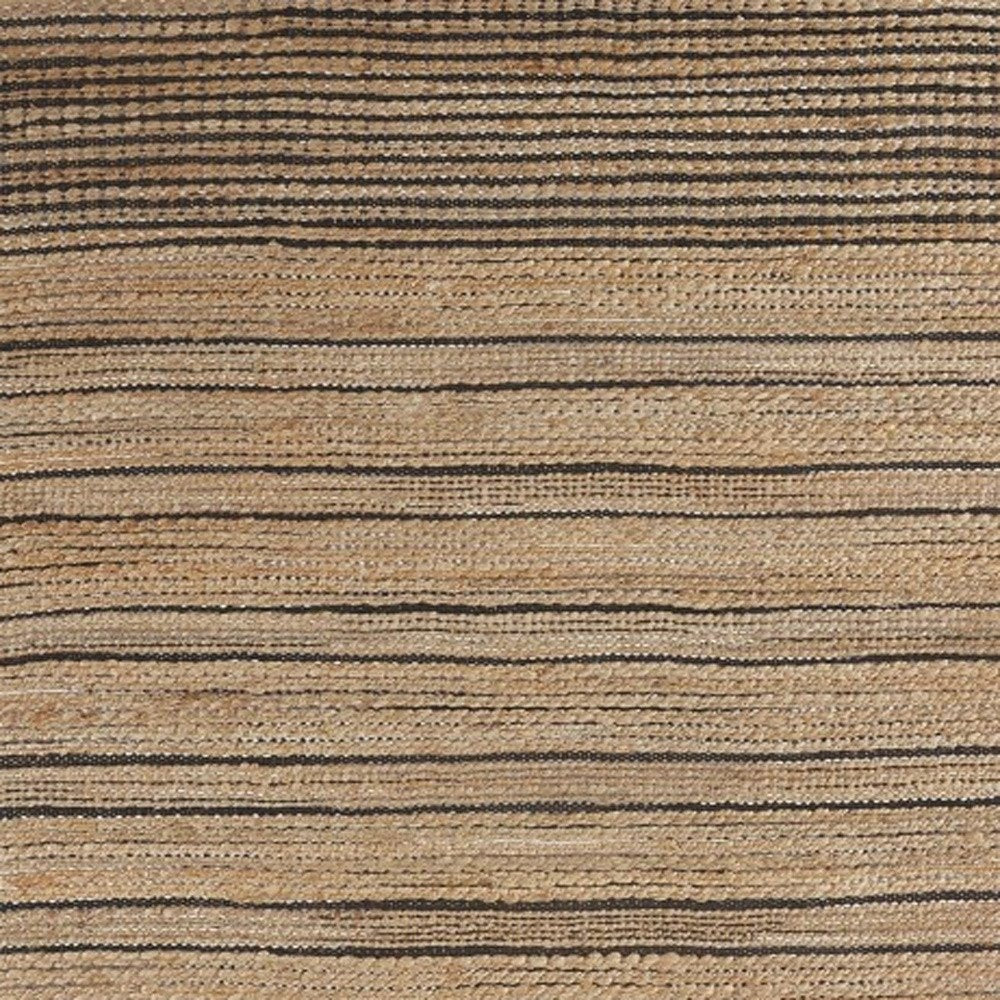 8' X 10' Tan And Black Jute Flatweave Handmade Area Rug