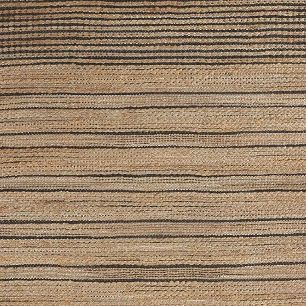 8' X 10' Tan And Black Jute Flatweave Handmade Area Rug