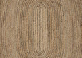 7' X 9' Natural Jute Hand Braided Oval Rug