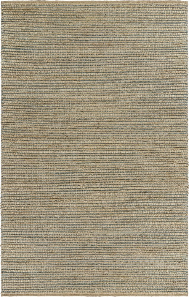 8' X 10' Tan and Blue Undertone Striated Area Rug