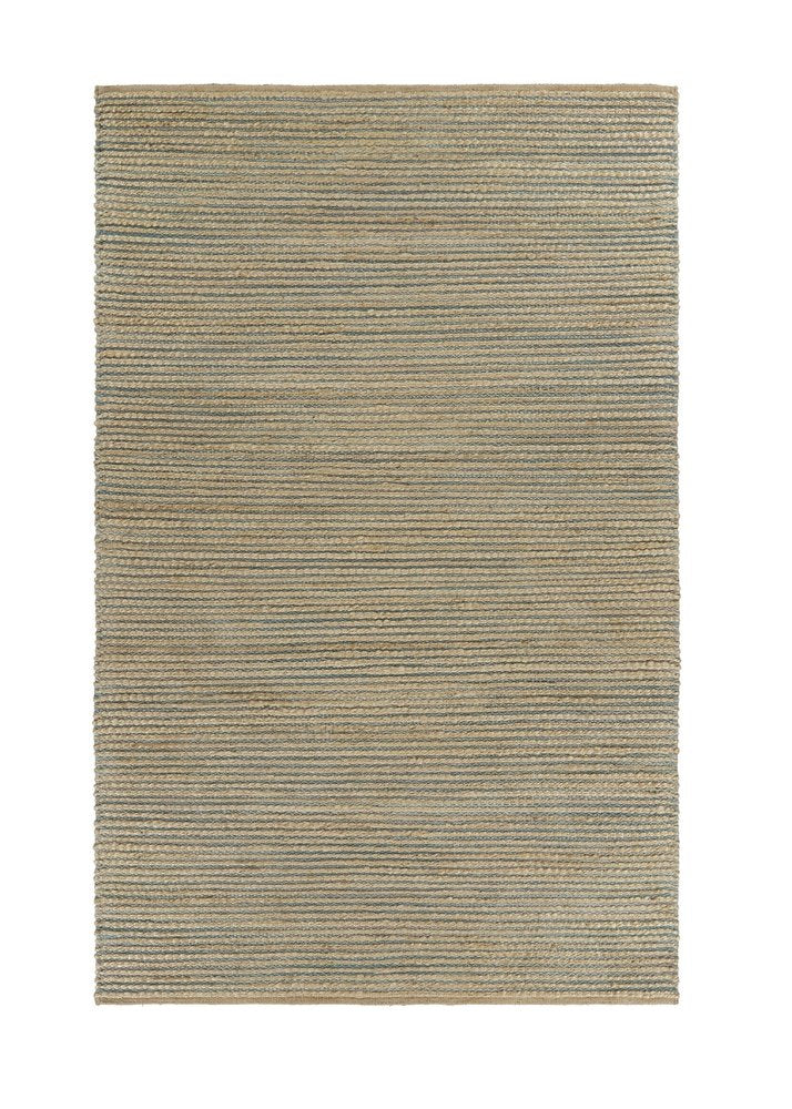 8' X 10' Tan and Blue Undertone Striated Area Rug