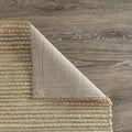 8' X 10' Tan and Blue Undertone Striated Area Rug