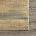 8' X 10' Tan and Blue Undertone Striated Area Rug