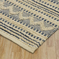 8' X 10' Blue and Beige Chevron Striped Area Rug
