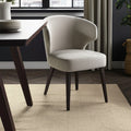 Ivory and Black Wingback Dining Side Chair