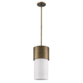 Midtown 1-Light Raw Brass Pendant With Frosted Glass Shade