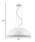 Layla 1-Light White Bowl Pendant
