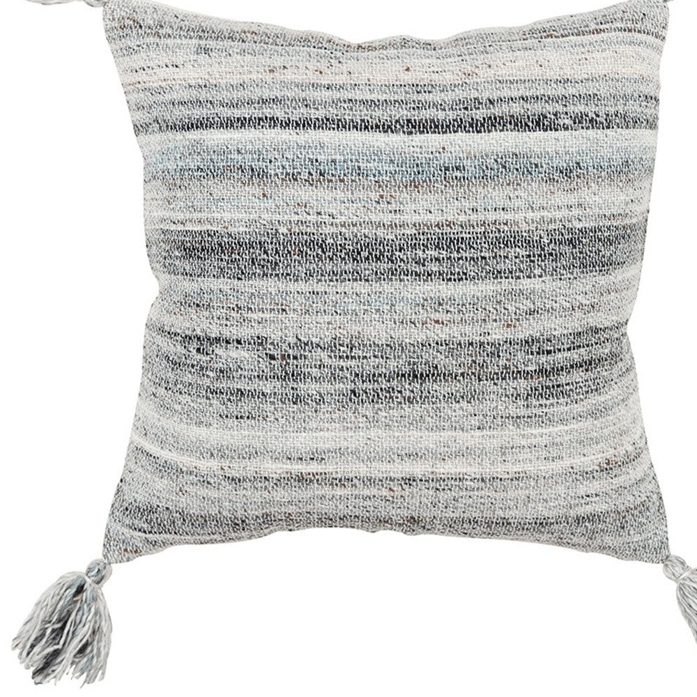 Set of Two 20" X 20" Gray Indoor Outdoor Throw Pillow Cover & Insert