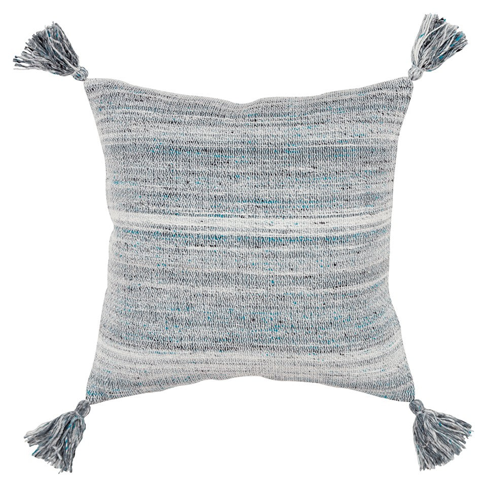 Set of Two 20" X 20" Gray Indoor Outdoor Throw Pillow Cover & Insert