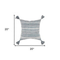 Set of Two 20" X 20" Gray Indoor Outdoor Throw Pillow Cover & Insert