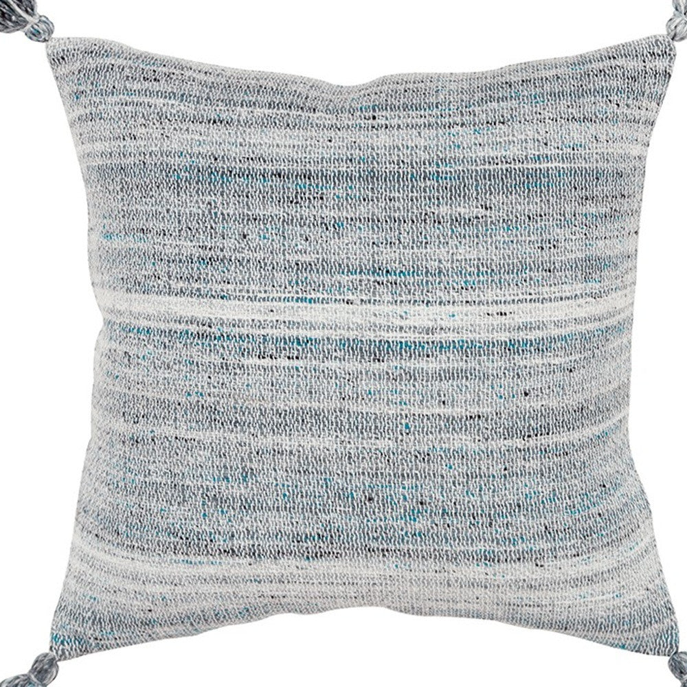 Set of Two 20" X 20" Gray Indoor Outdoor Throw Pillow Cover & Insert