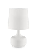 17" Blue Metal Bedside Table Lamp With White Shade