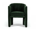 Green Upholstered Velvet Dining Arm Chair