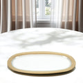 16" Gold Oval Glass Handmade Serving Tray